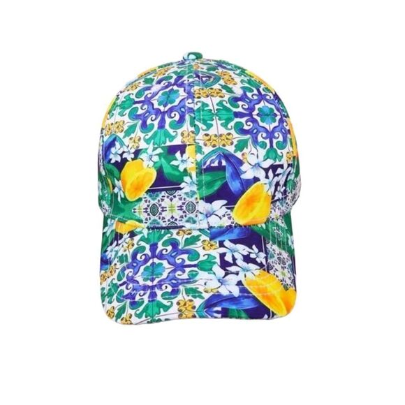 Mediterranean Tile Lemon Print Cap - Picture 2 of 3